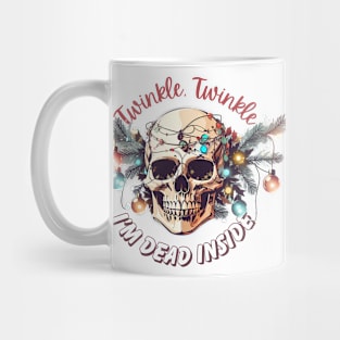 Funny Christmas Skeleton Decorated with Lights Mug